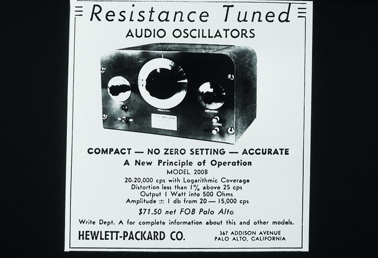 Advertisement for the HP 200B oscillator.