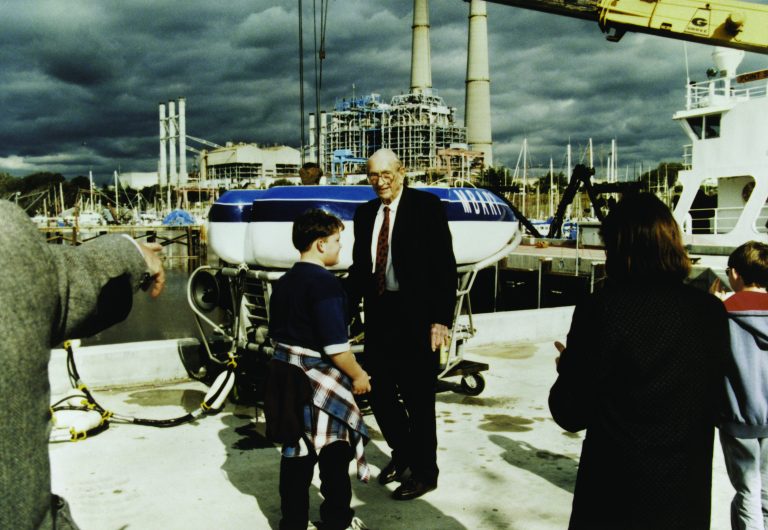 A photo of Dave Packard at the Monterey Bay Aquarium Research Institute.