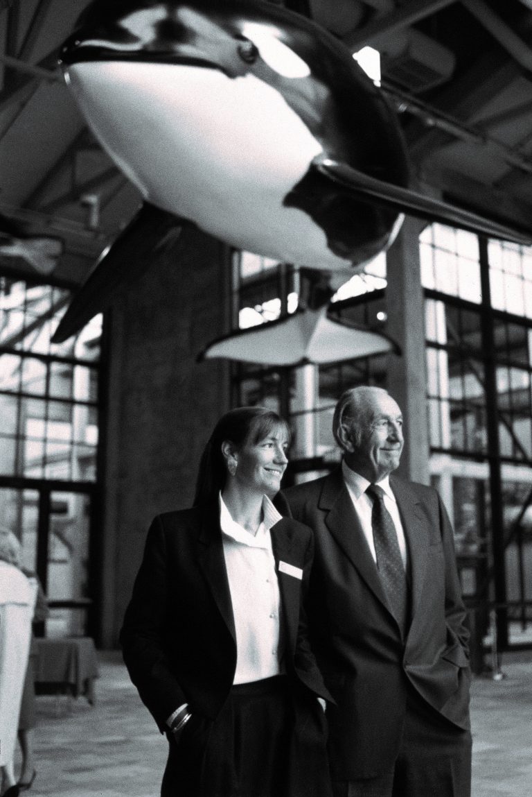 A photo of Dave Packard with his daughter Julie.