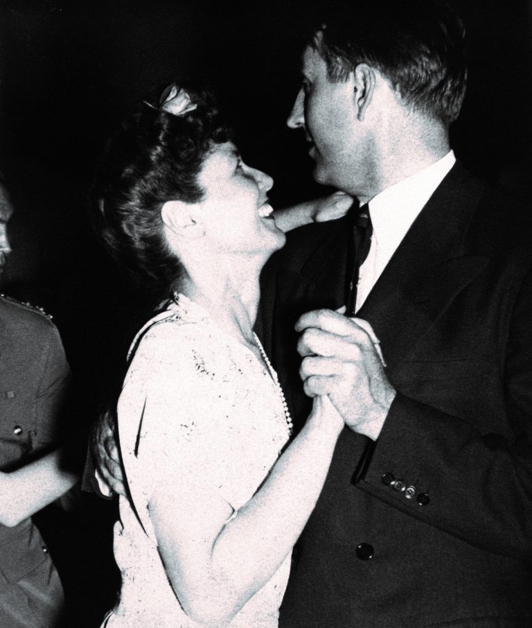 Dave and Lucile Packard dancing at a company party.