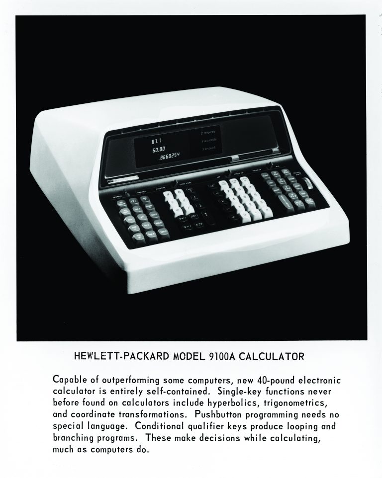 The HP 9100A programmable desktop calculator.