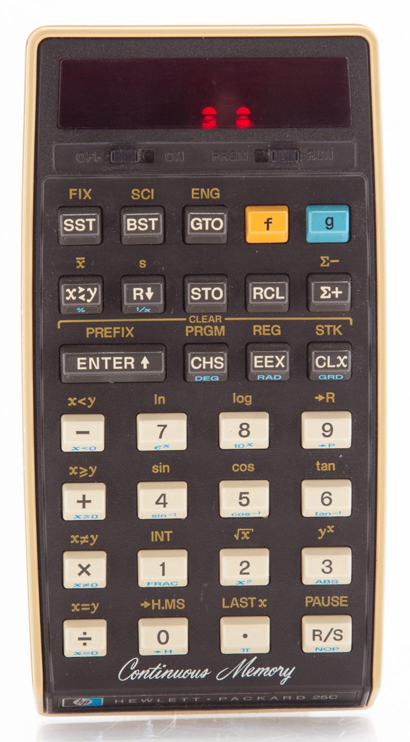 HP 25C calculator with continuous memory.