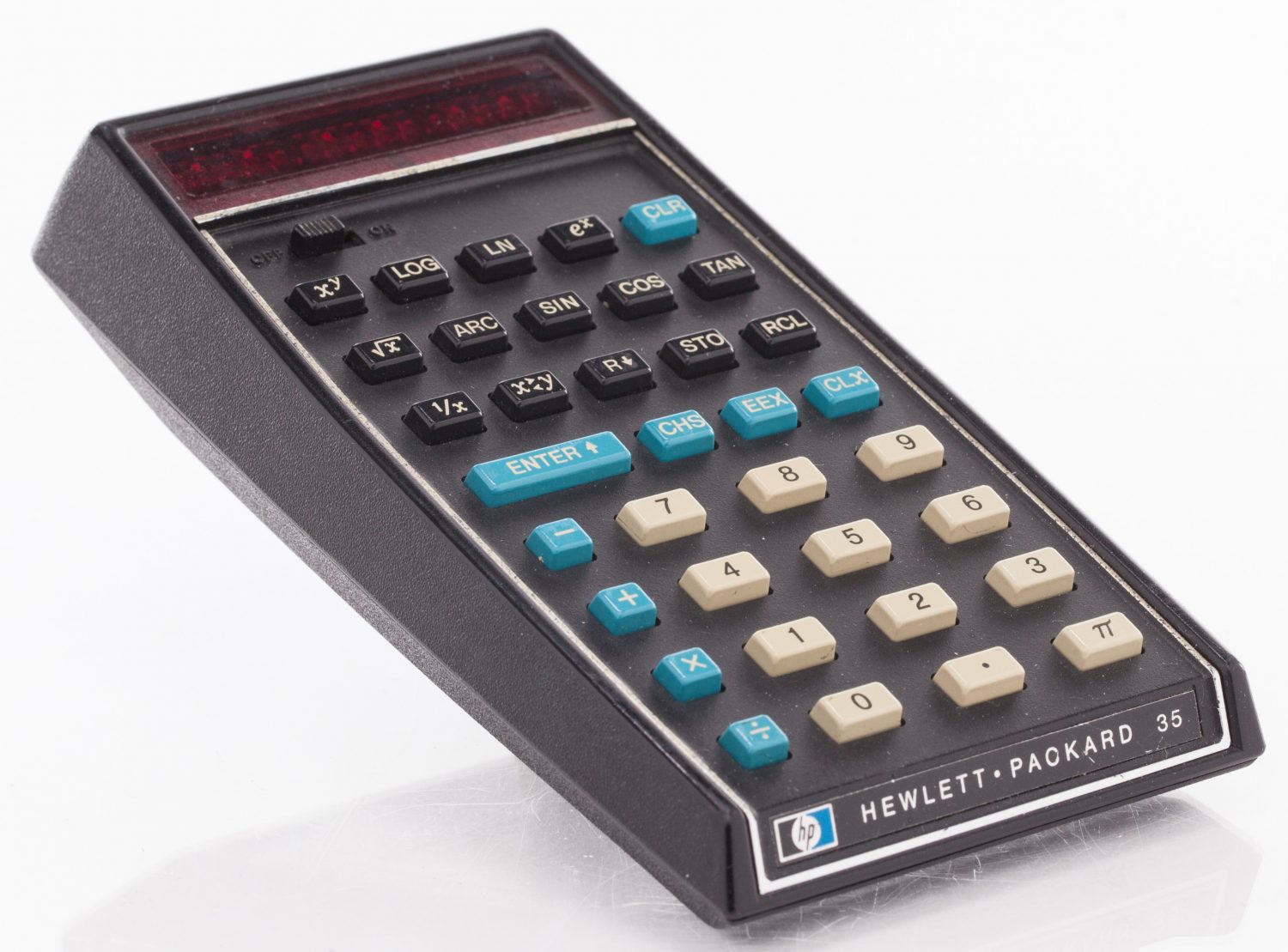 The HP 35 handheld scientific calculator.