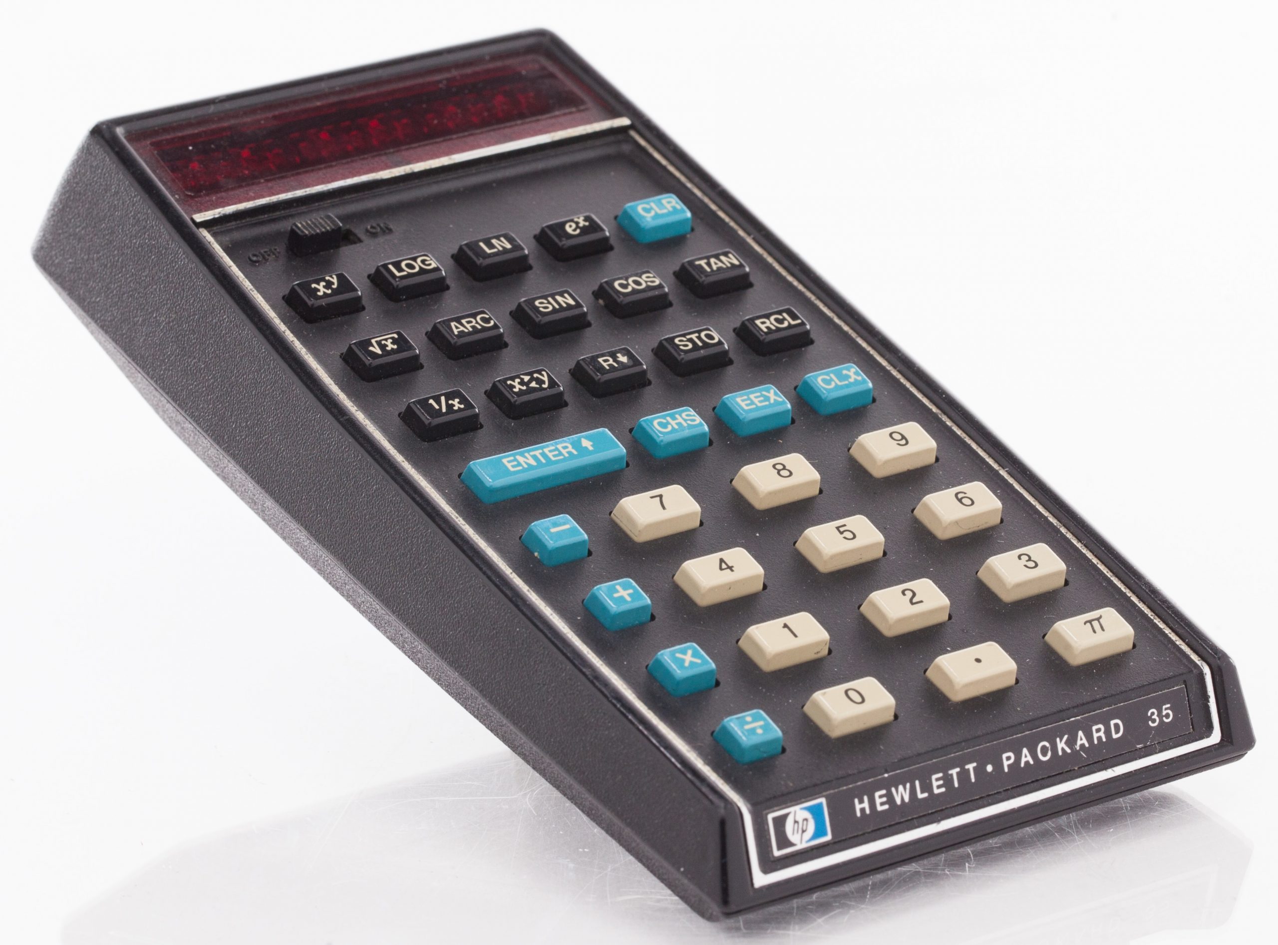 The HP 35 handheld scientific calculator.