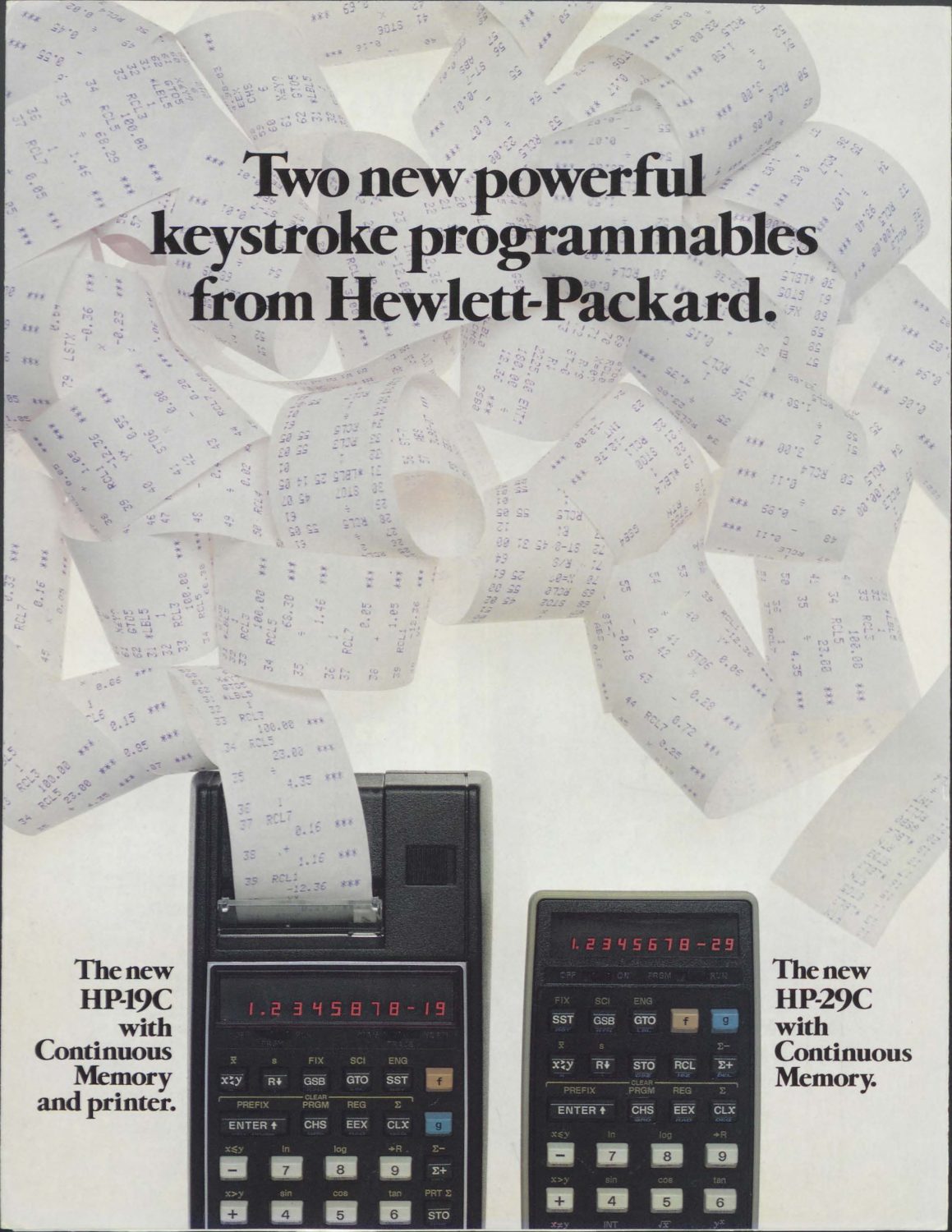 A brochure for the HP-19C and HP-29C.