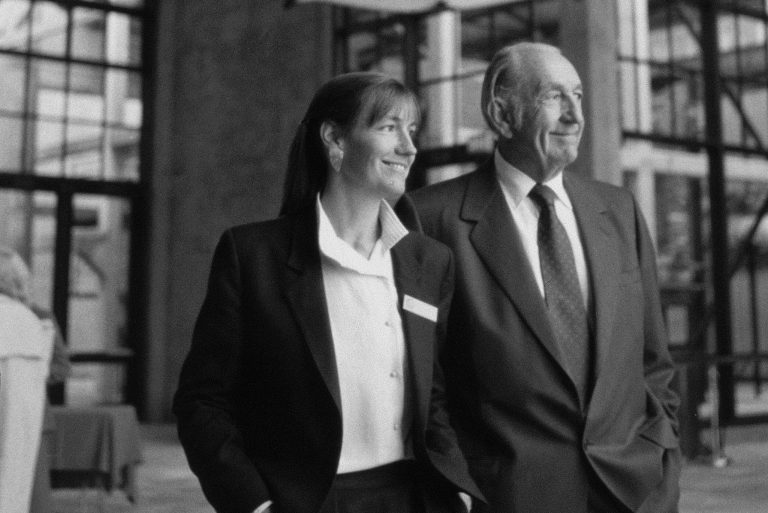 A photo of Dave Packard with his daughter Julie.