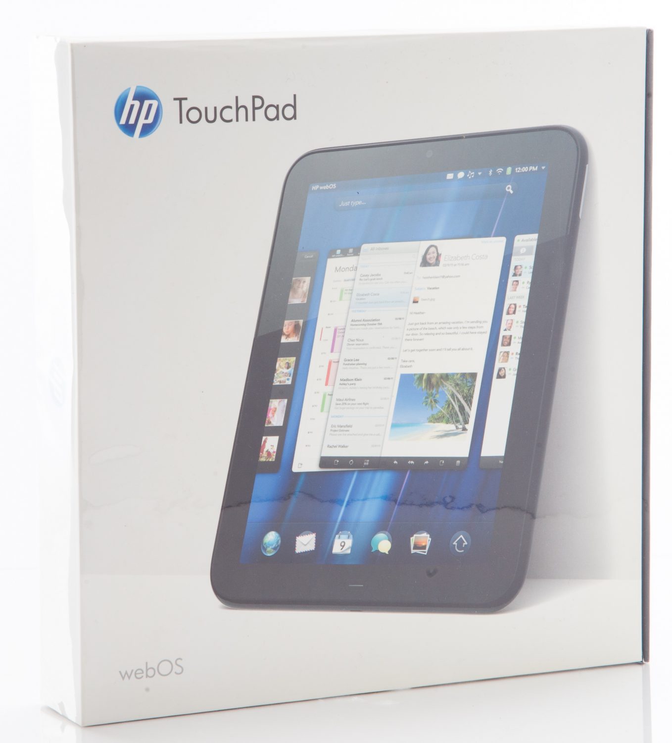 Photo of the box for the Hewlett-Packard TouchPad taken in 2011.