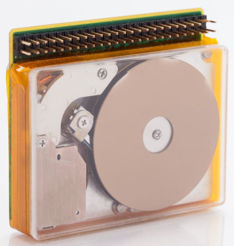 Photo of Hewlett-Packard's Kittyhawk disk drive from 1992.