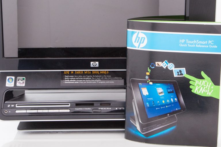 HP TouchSmart PC with Quick Touch Reference Guide.