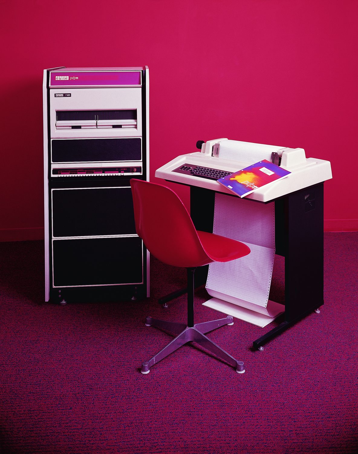 A photo of Digital Equipment Corporation's Programmed Data Processor-11 (PDP-11) taken in 1972.