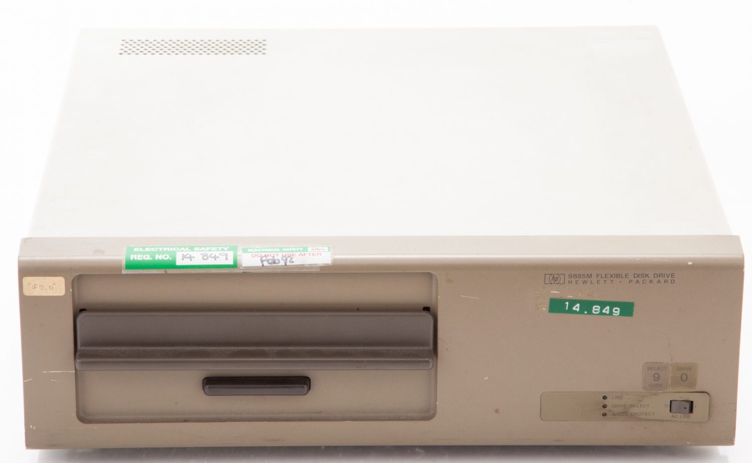 Front of the HP 9855M floppy disk drive.