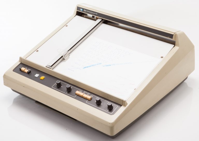 Photo of the HP 9862 plotter (angled view).