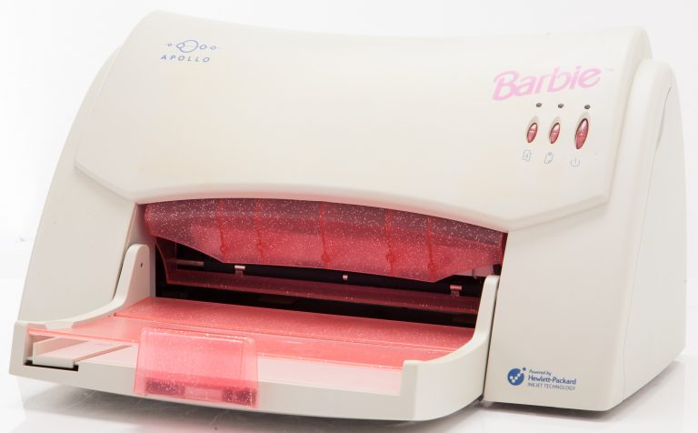 Barbie-branded HP Apollo P1220 color Inkjet printer.