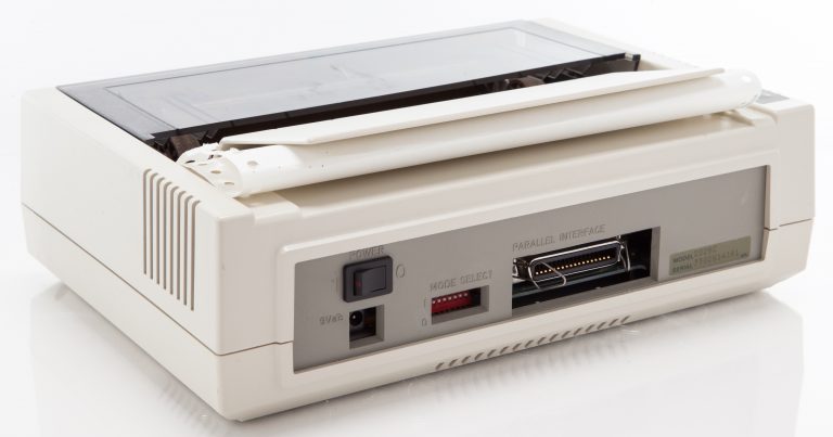 Photo of the back of the HP 2225 ThinkJet printer.