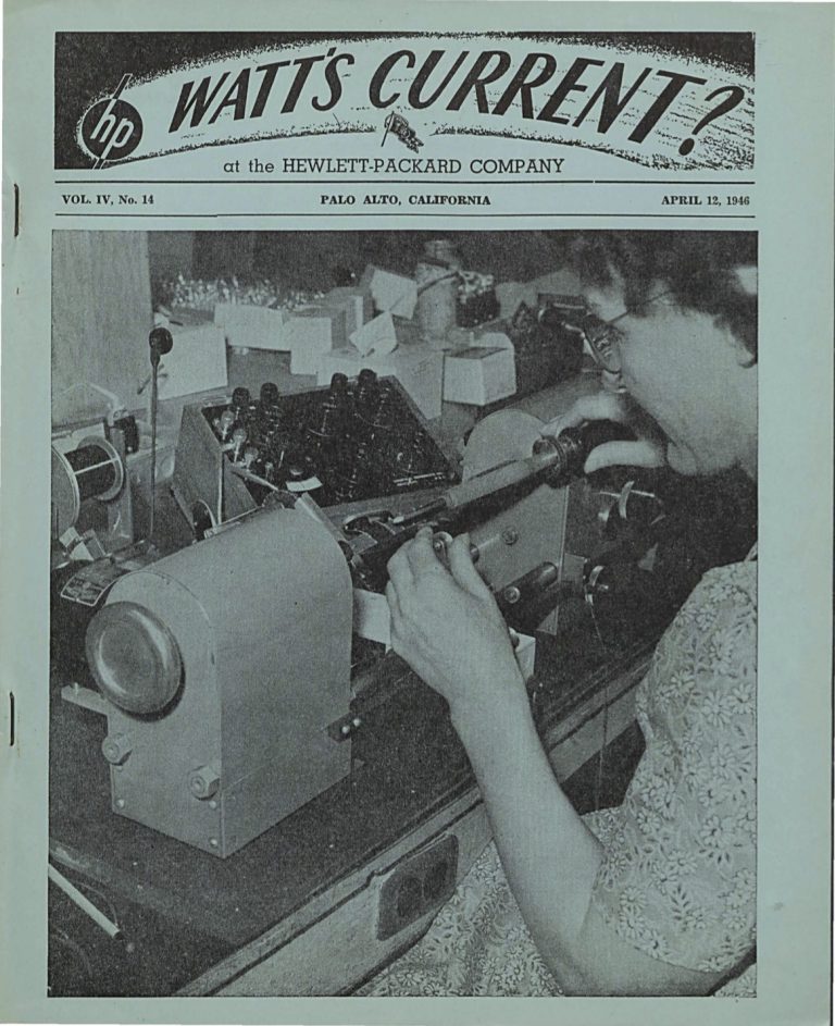Watt's Current cover from April 12, 1946 featuring Caroline Kusske at work.