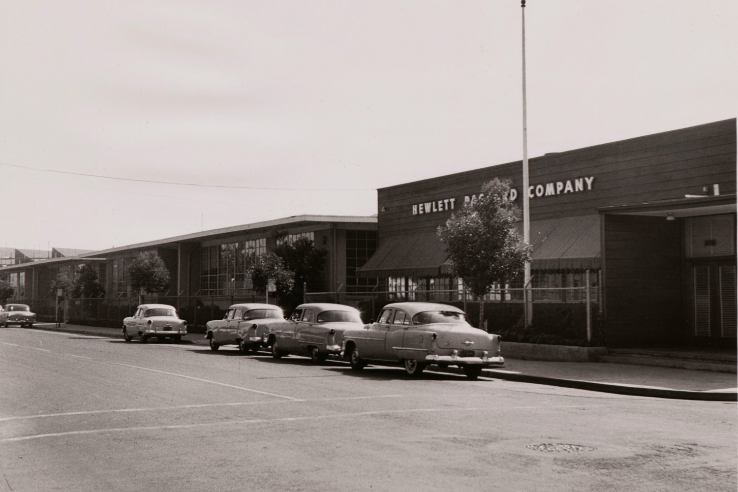 Exterior of the Redwood Building at 395 Page Mill Road. This was the first company-owned building.