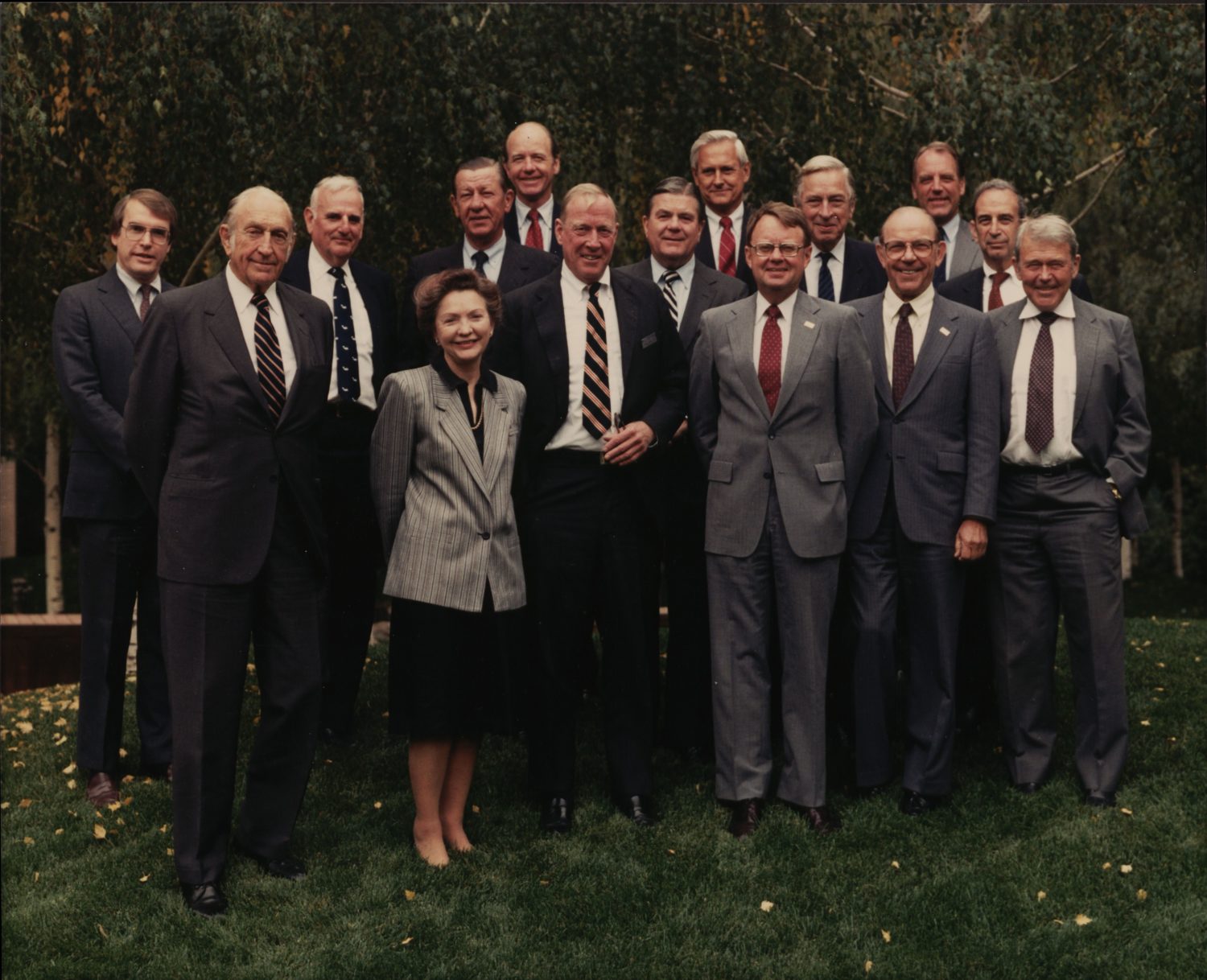 A group portrait of the Hewlett-Packard board of directors in 1986.