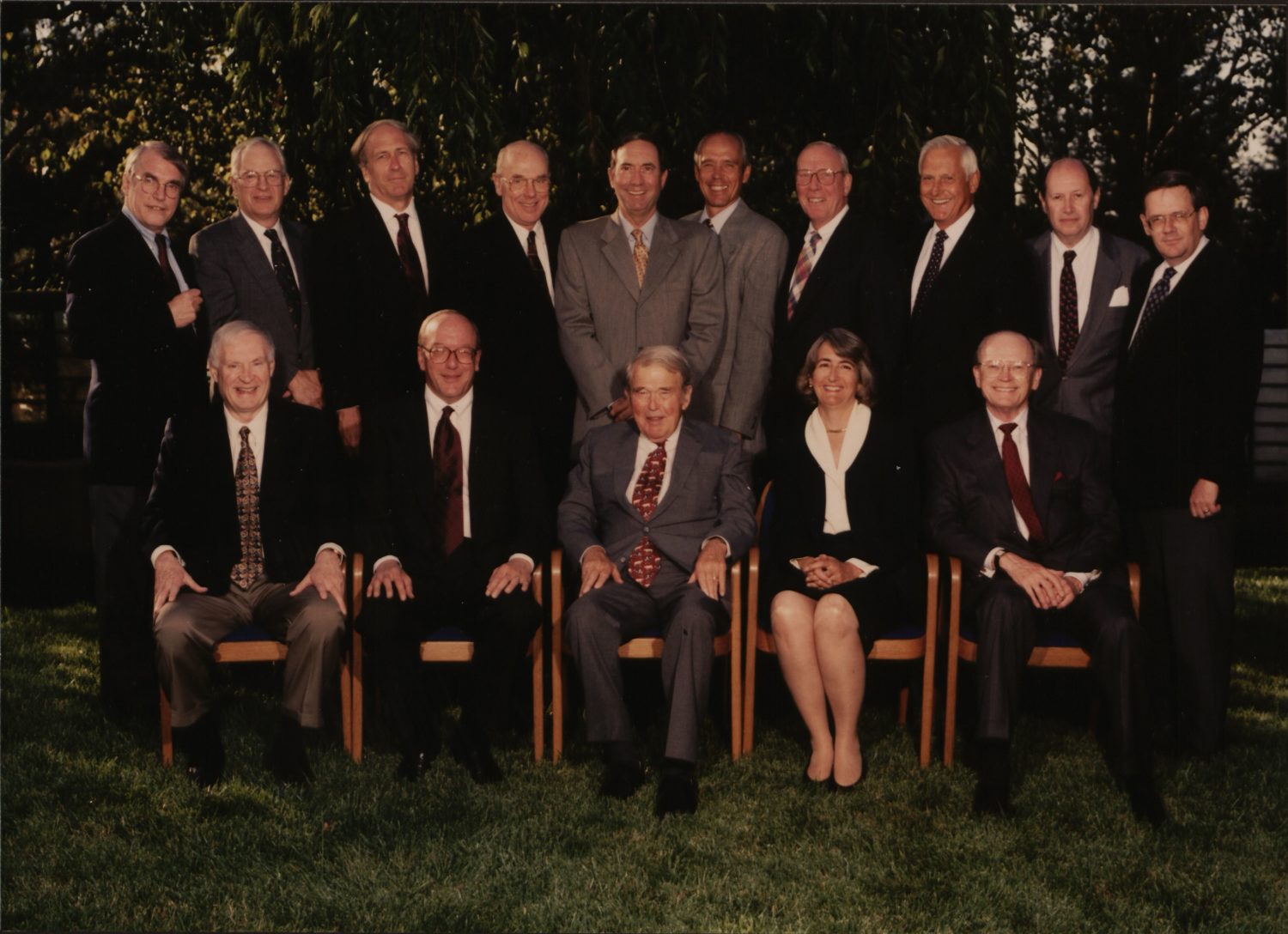 A portrait of the Hewlett-Packard board of directors in 1996.