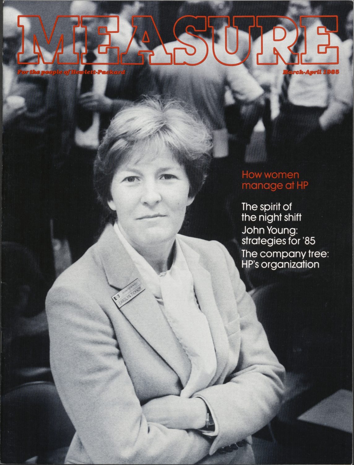 Carolyn Ticknor on the cover of the March-April 1985 edition of Measure.