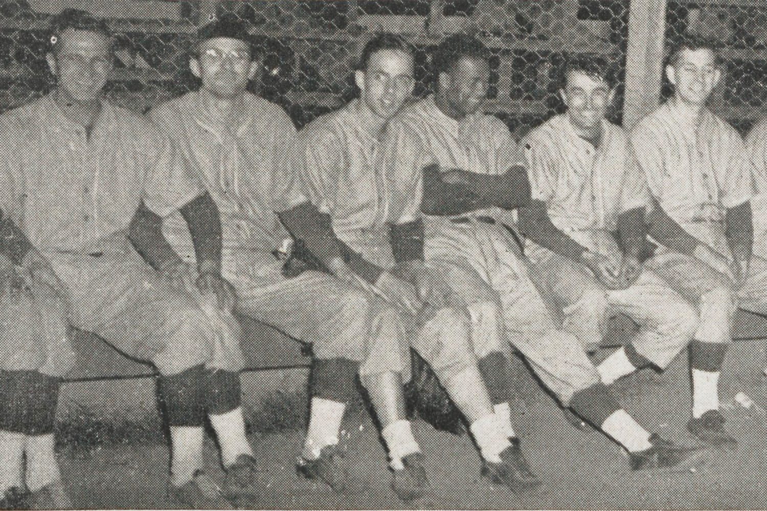 A photo of Willard Jones, HP's earliest-known Black employee, with the rest of the HP softball team in 1946.