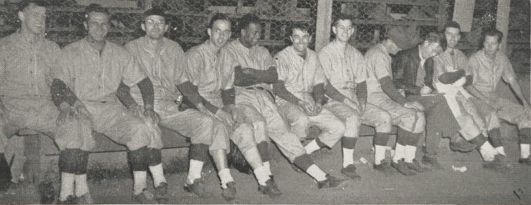 A photo of Willard Jones, HP's earliest-known Black employee, with the rest of the HP softball team in 1946.